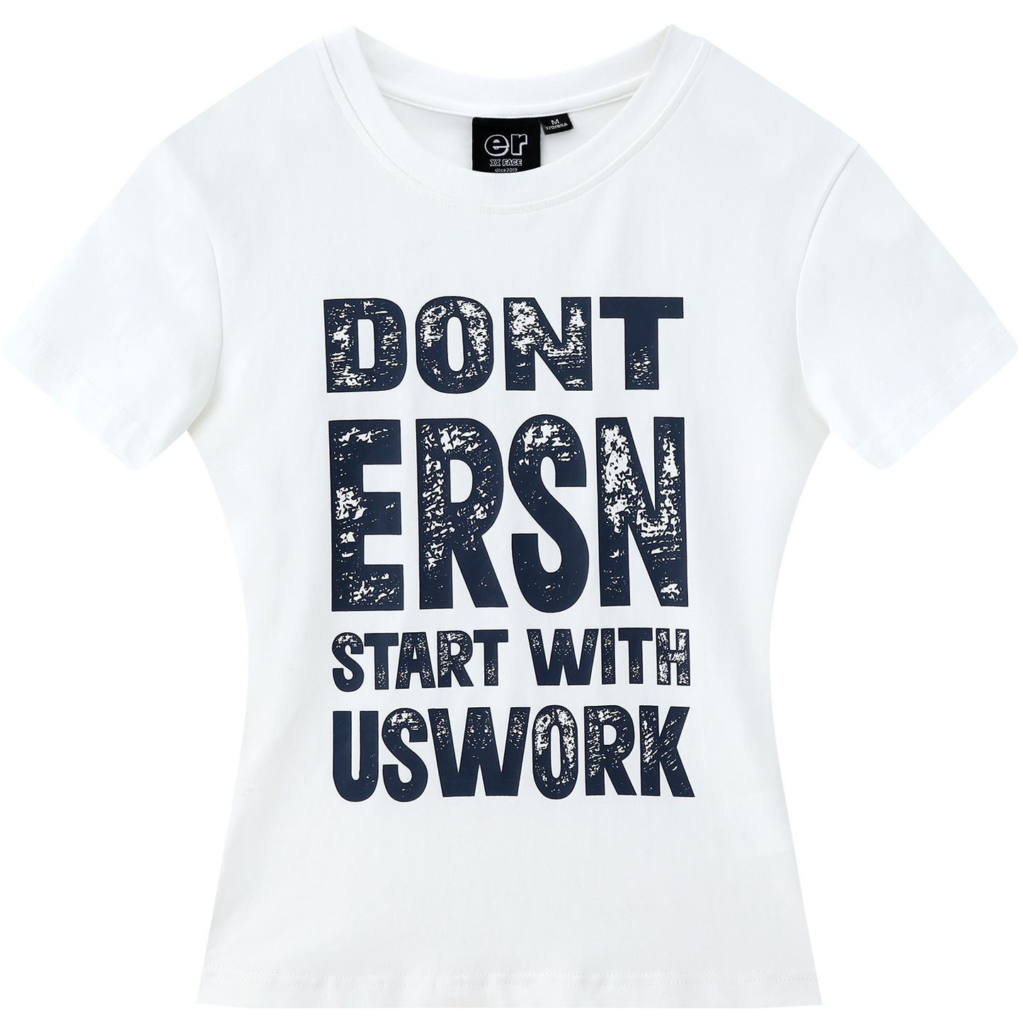 Letter Print Slim T-shirt - White