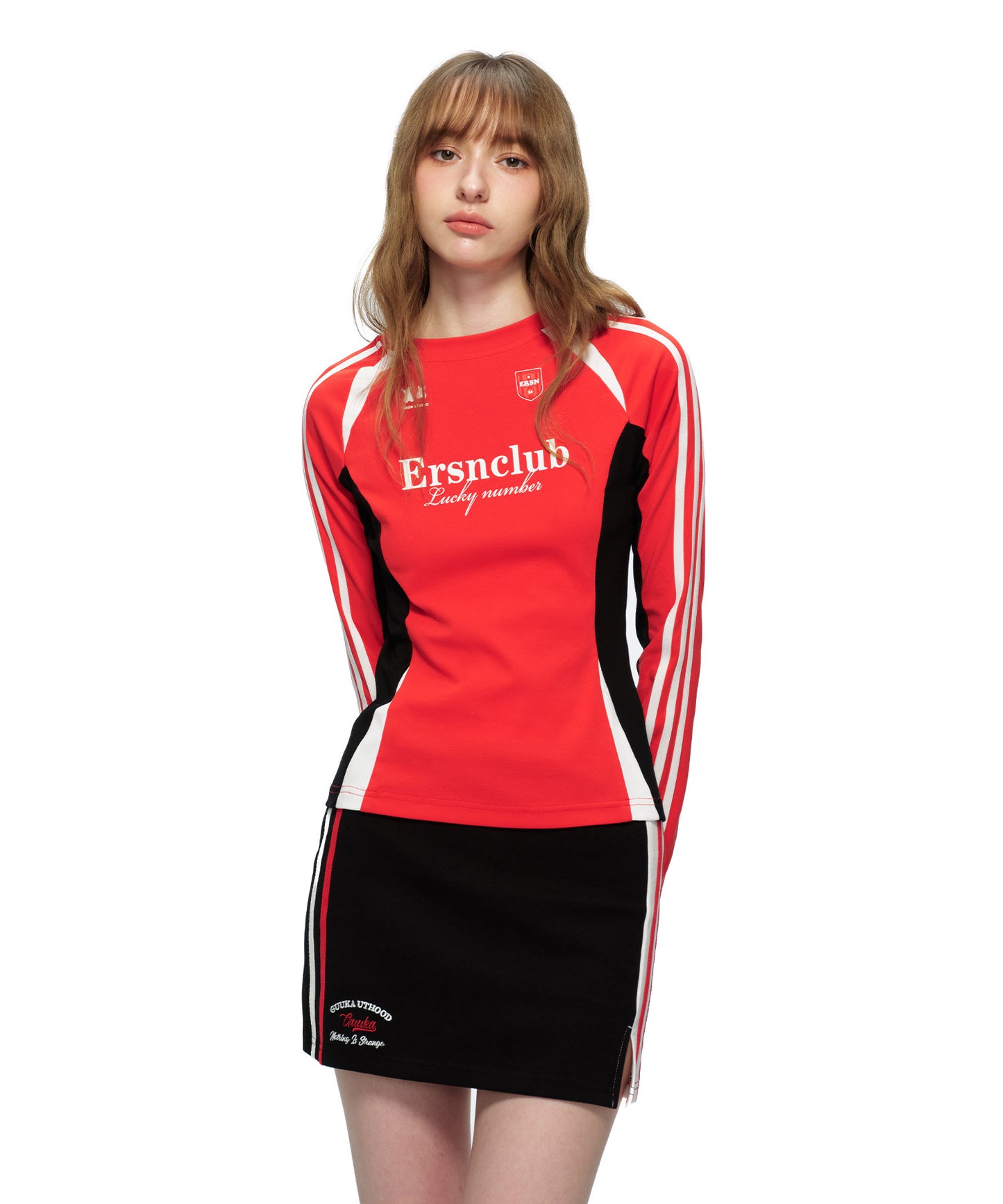 Sports Long Sleeve Slim Shirt - Red