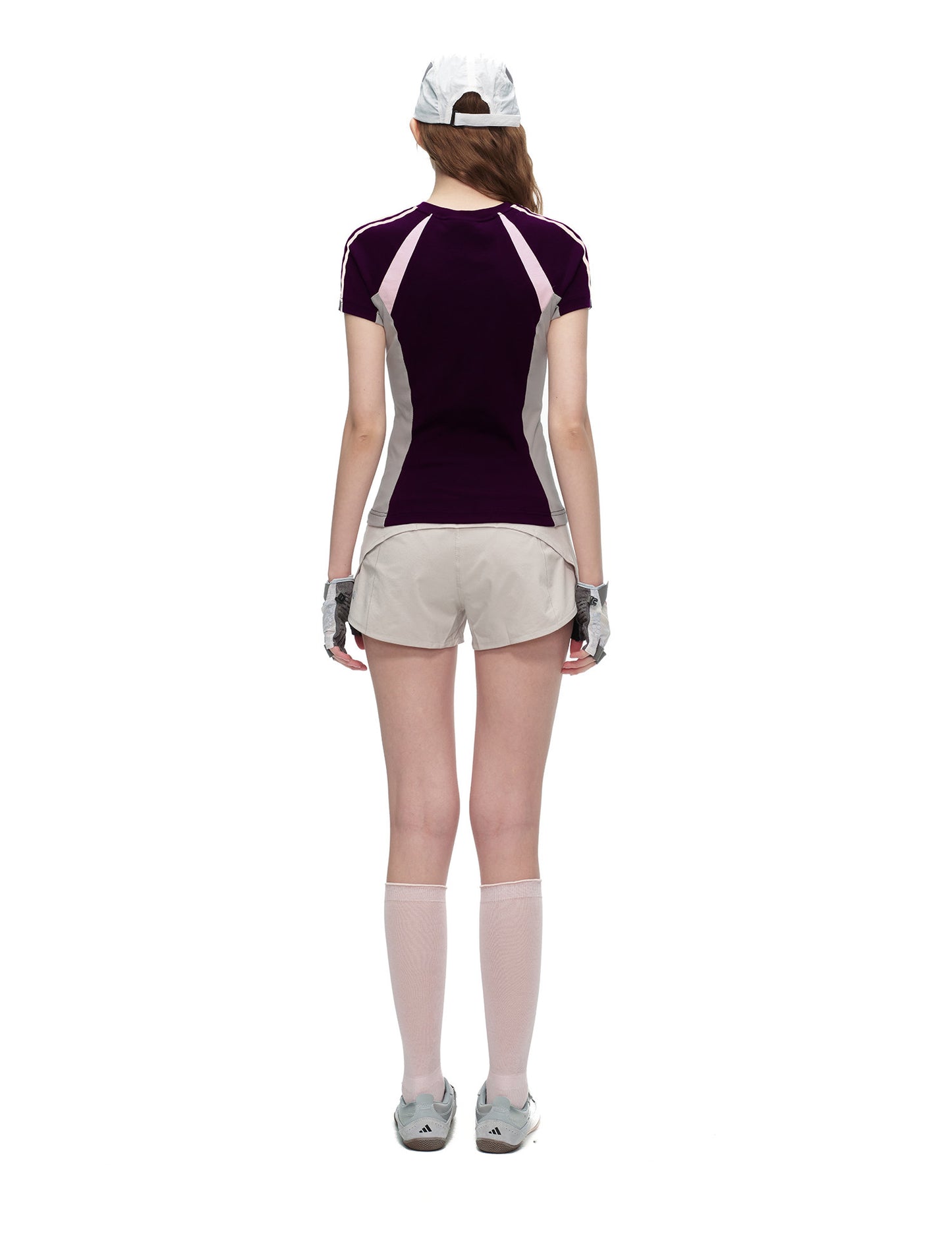Sports Short Sleeve Slim Shirt - Purple