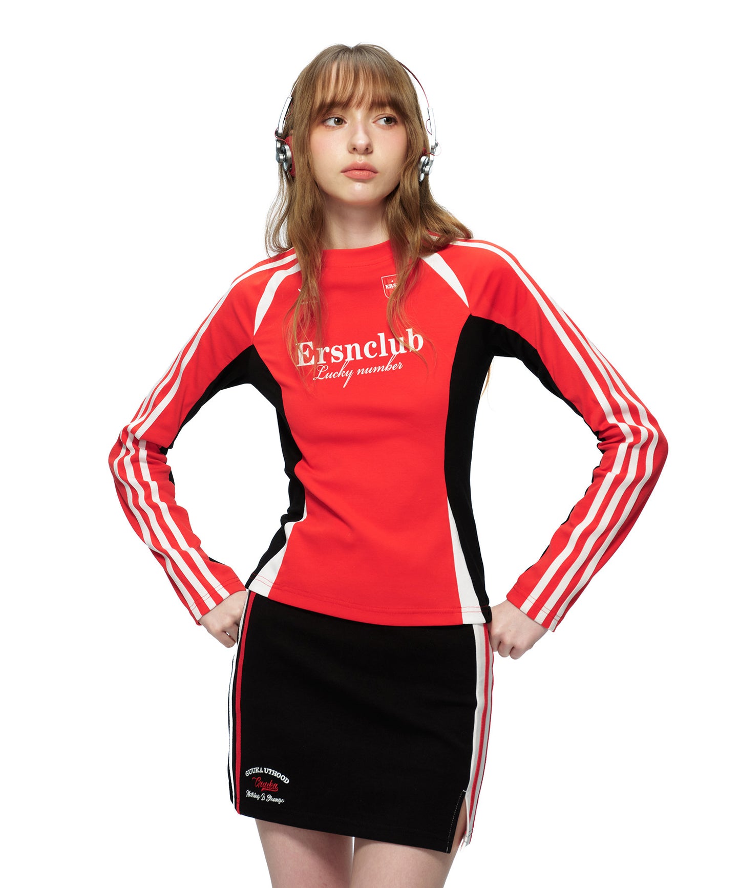 Sports Long Sleeve Slim Shirt - Red