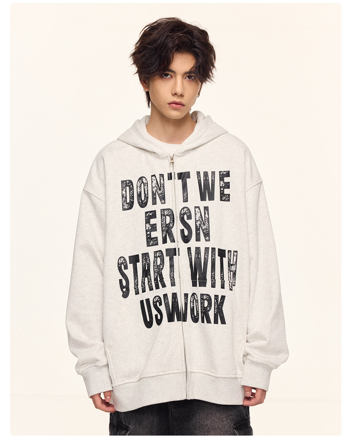 Letter Print Coat - White