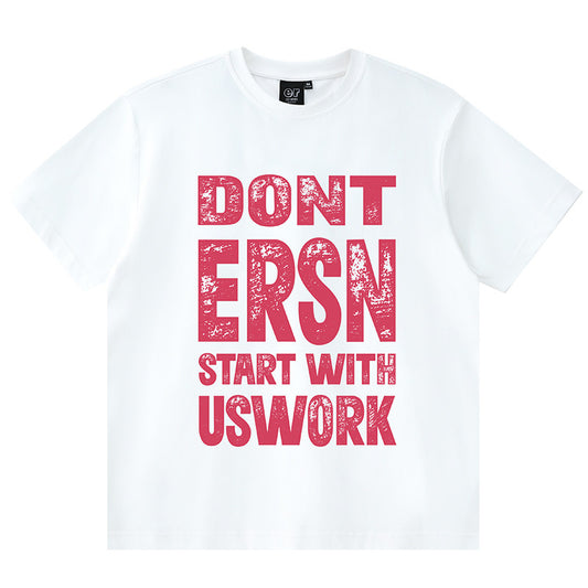 Letter Print Loose T-shirt - White