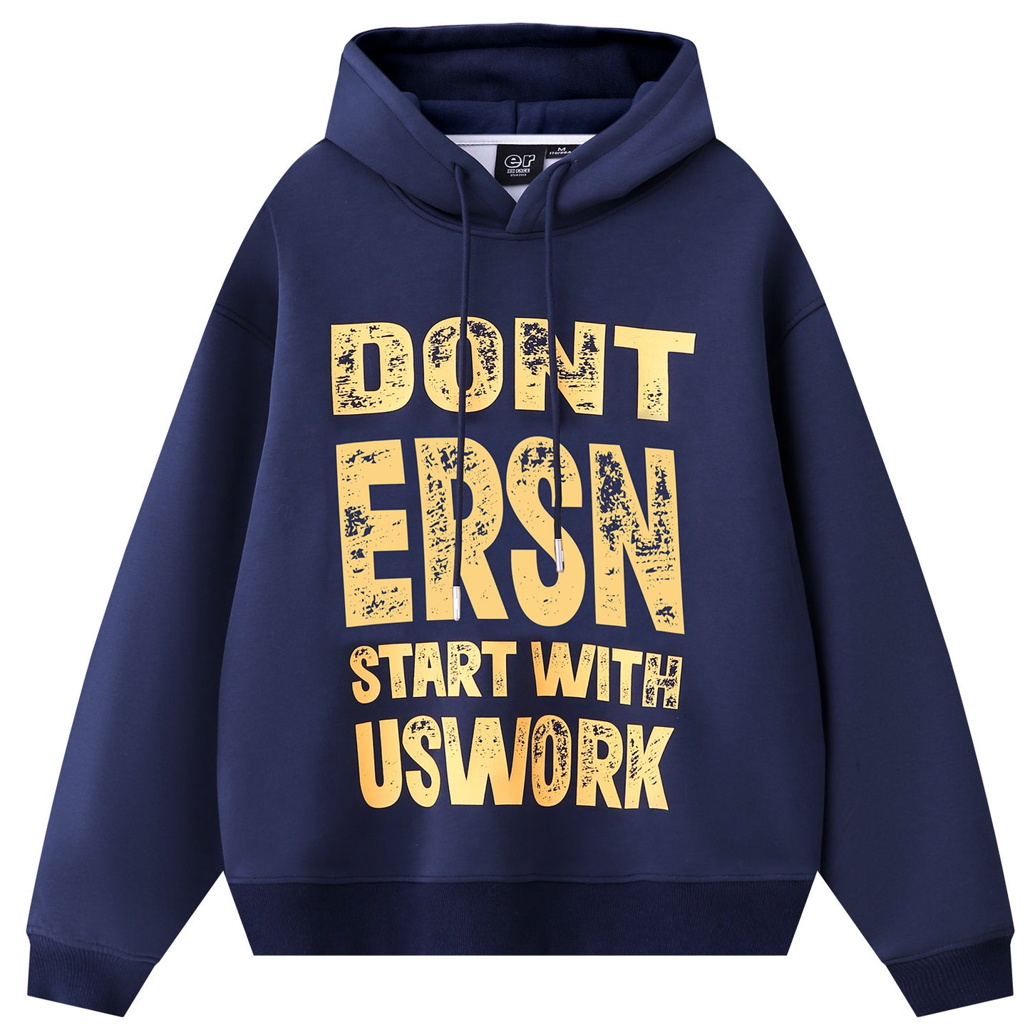 Letter Print Hoodies - Navy